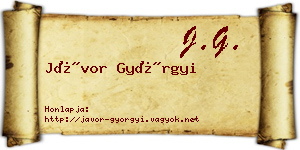 Jávor Györgyi névjegykártya
